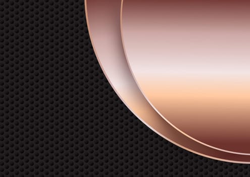 Abstract background with rose gold metallic textures