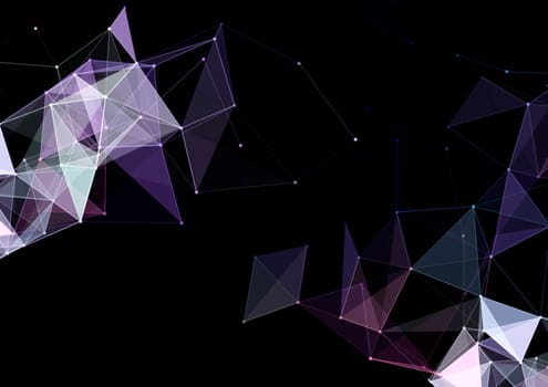 Abstract background with a low poly plexus design
