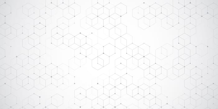 Abstract banner with a modern hexagonal grid design