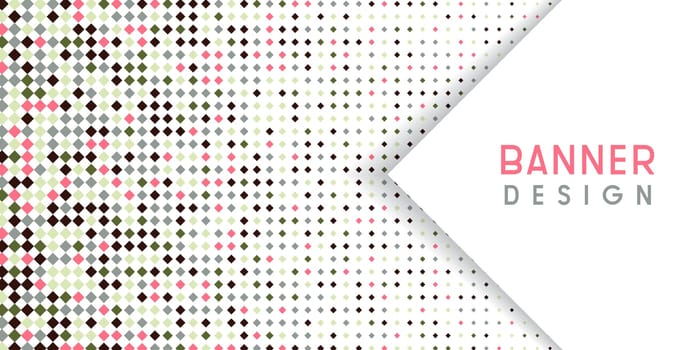 Abstract banner background with diamond halftone design