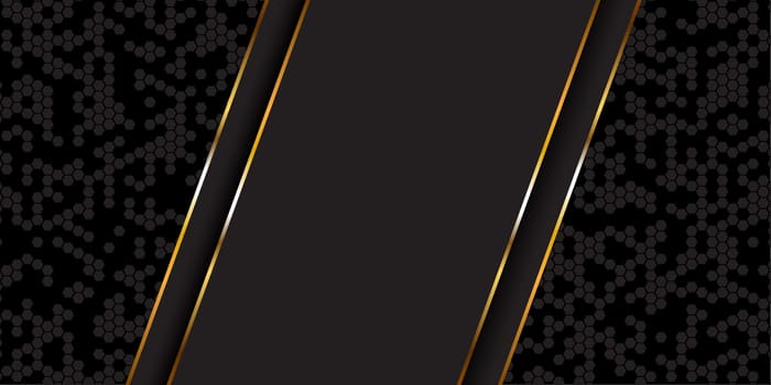 Abstract banner design in metallic gold and black