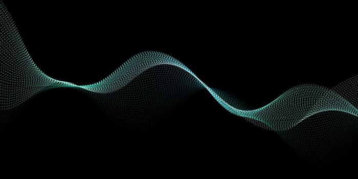 Abstract banner with a flowing particles design