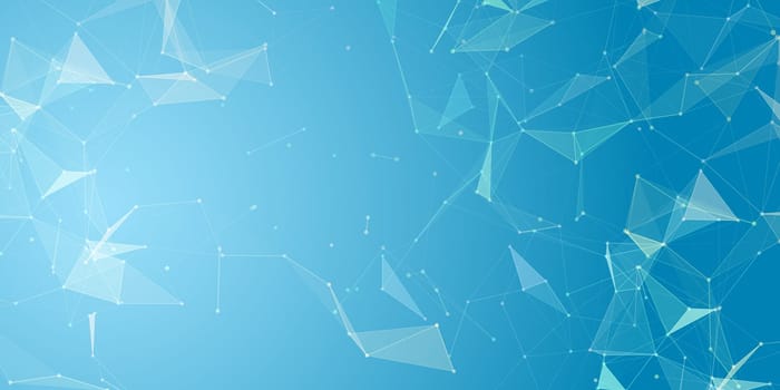 Abstract banner with a low poly plexus design