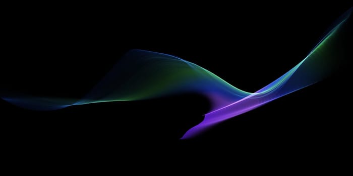 Abstract banner with rainbow flowing lines design
