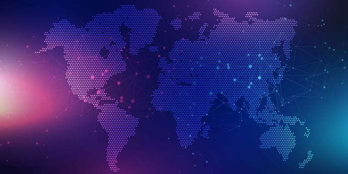 Abstract banner with a world map design