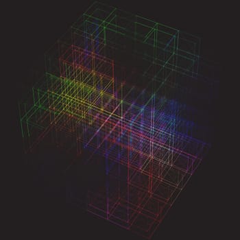 Abstract background with a colourful plexus cube design