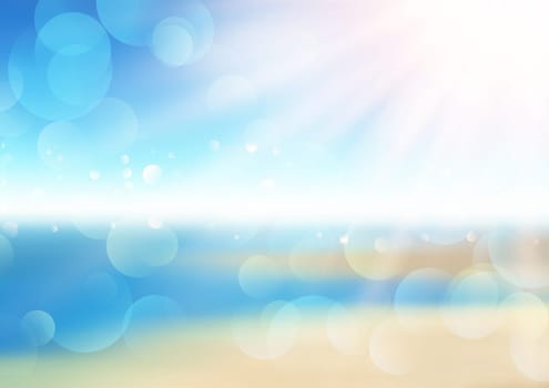 Abstract defocussed summer background with bokeh lights design