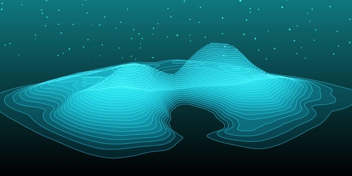 Abstract banner with a contour topography map design