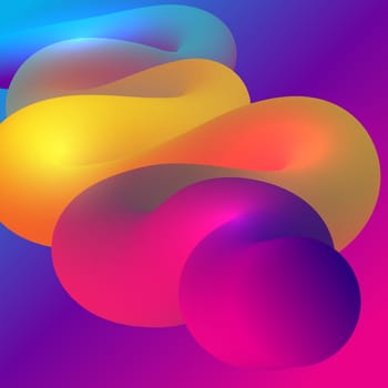 Abstract design background with colourful 3D style flowing shape
