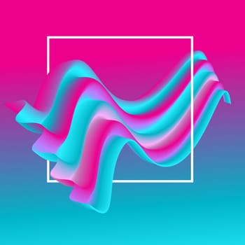 Abstract background with a flow design with a white frame