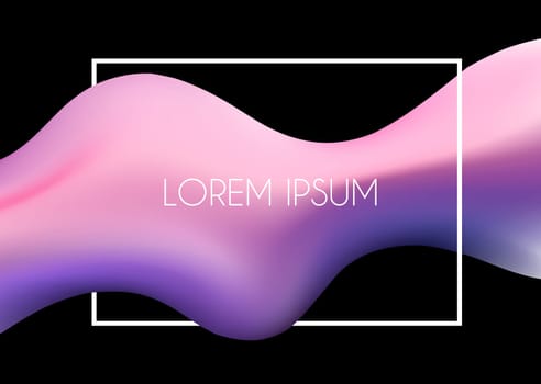Abstract design background with 3D shape in white frame