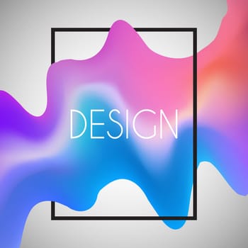 Abstract design background with 3D shape in white frame
