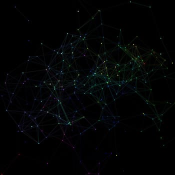 Abstract futuristic background with connecting lines and dots design