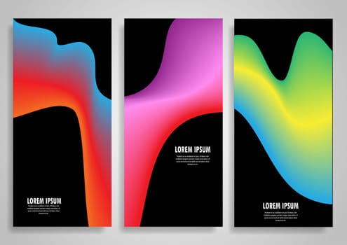 Collection of banners with abstract gradient design