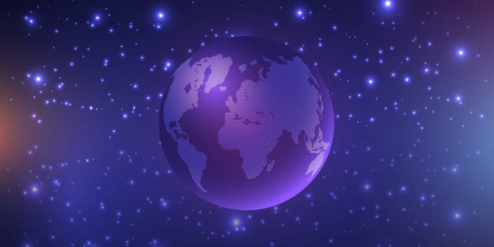 Banner template with a globe design