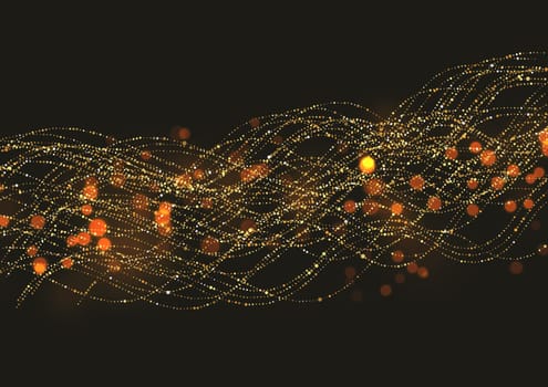 Abstract background with flowing glitter waves