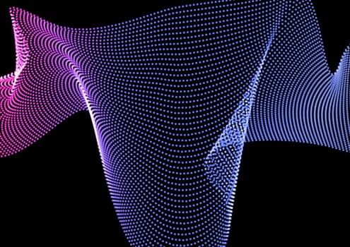 Abstract modern techno design with halftone dots