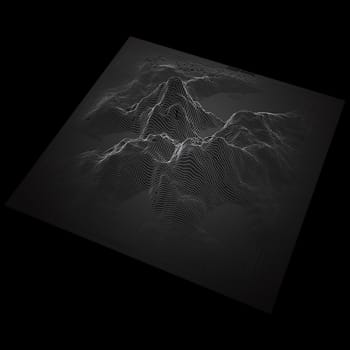 Abstract landscape background with a wireframe mountain terrain
