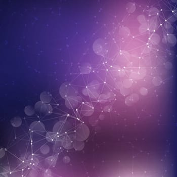 Abstract background with a low poly design and connecting lines and dots