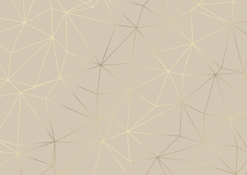 Abstract low poly pattern design in metallic god and cream