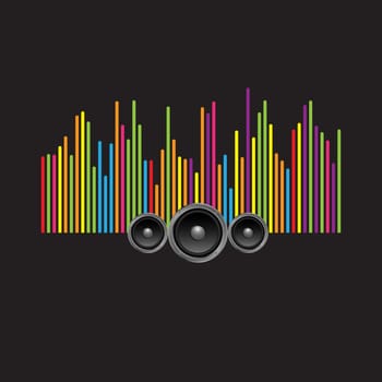 Abstract music sound bar background with speakers design