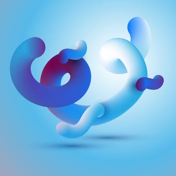 Abstract motion background with 3D fluid shapes