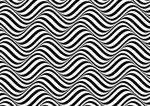 Abstract optical illusion background with black and white striped design