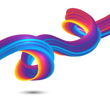 Abstract design background with rainbow flowing shape