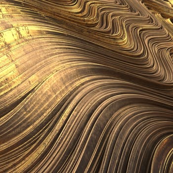 3D Render of Minimalist wave design with colorful shapes and lines
