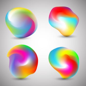 3D style abstract colourful shapes