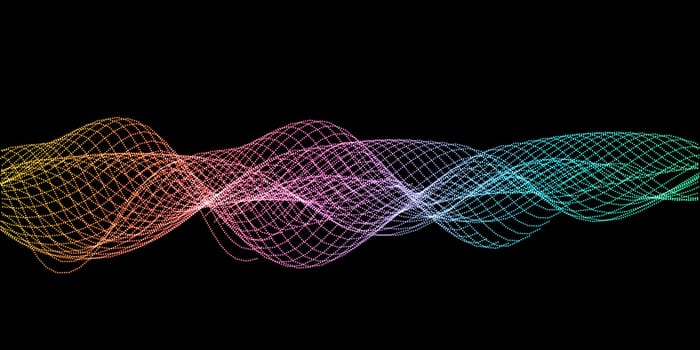 Abstract banner with a sound waves design