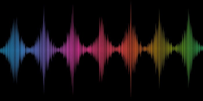 Abstract background with a colourful soundwaves design