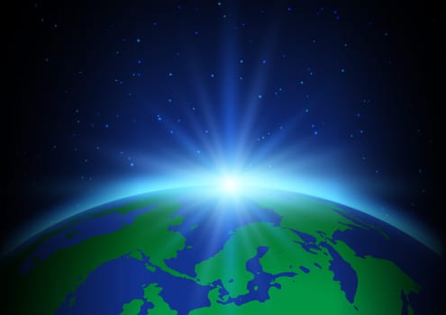 Abstract space themed background with earth design