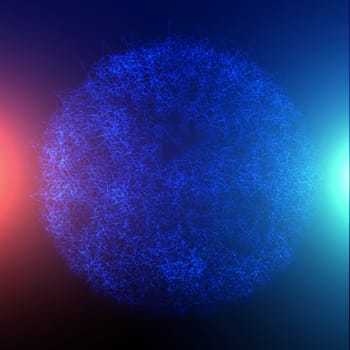 Abstract sphere design with chaotic lines