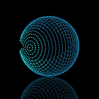 Abstract background with a sphere of dots design