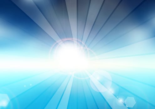 Abstract summer themed background with sun rays design