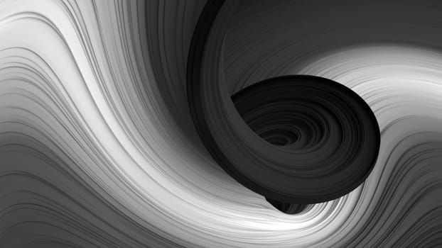 3D Render of Minimalist wave design with colorful shapes and lines