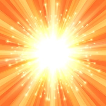 Abstract background with an orange and yellow starburst design