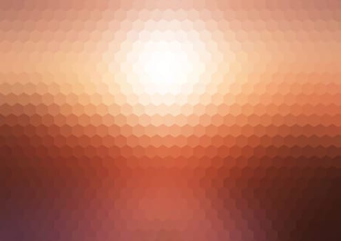 abstract sunset hexagonal mosaic background
