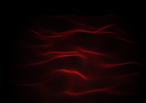 Abstract techno background with flowing particles design