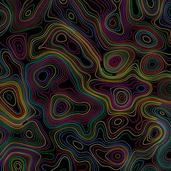 Abstract background with topographic contour lines in bright colours