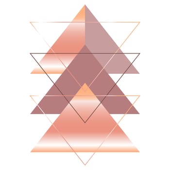 scandinavian style art with rose gold triangular pattern design
