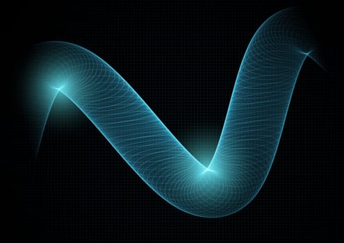 Abstract modern tech background with flowing grid