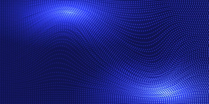 Abstract background with flowing waves of dots