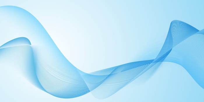 Abstract banner with a flowing blue waves design