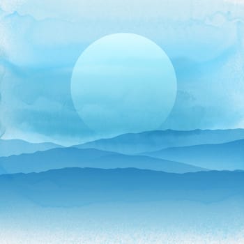 Abstract landscape background with watercolour style effect