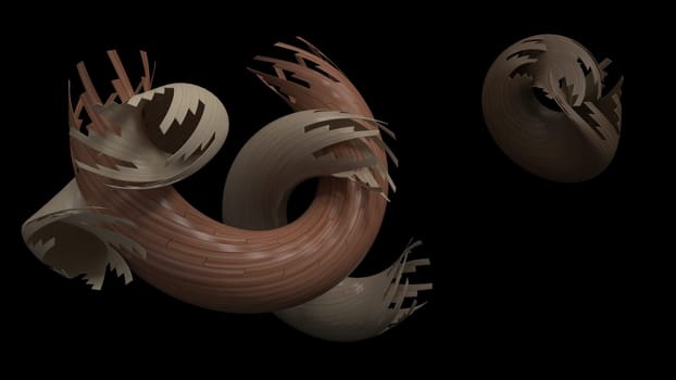 3d render of Abstract design background with swirl shapes