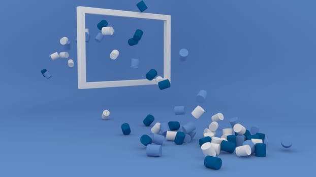 3D Render of Minimalist Geometric Shape Background