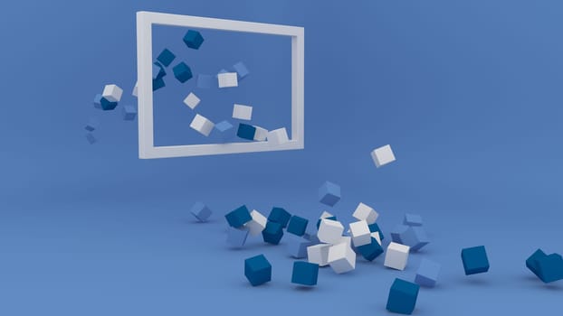 3D Render of Minimalist Geometric Shape Background