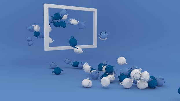 3D Render of Minimalist Geometric Shape Background